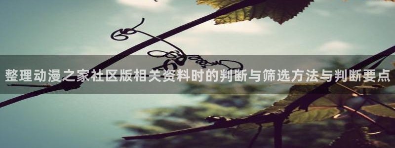 番里动漫在线观看：整理动漫之家社区版相关资料时的判断与筛选方法与判断要点配图