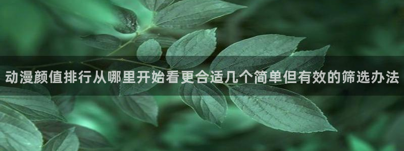 在线观看 里番动漫：动漫颜值排行从哪里开始看更合适几个简单但有效的筛选办法配图